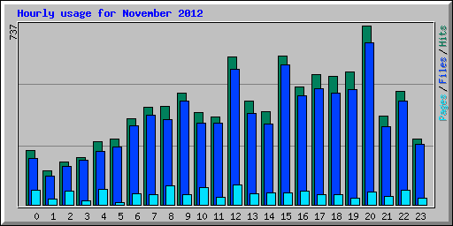 Hourly usage for November 2012