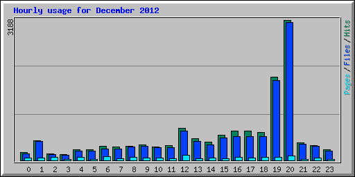 Hourly usage for December 2012